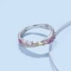 Emerald Cut Rainbow Cubic Zirconia Crossover Ring