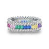 Emerald Cut Rainbow Cubic Zirconia Full Band