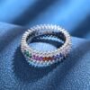 Emerald Cut Rainbow Cubic Zirconia Full Band