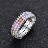 Emerald Cut Rainbow Cubic Zirconia Full Band