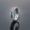 Emerald Cut Rainbow Cubic Zirconia Full Band