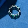 Emerald Cut Rainbow Cubic Zirconia Gear Band