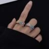Emerald Cut Rainbow Cubic Zirconia Infinite Ring