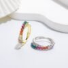 Emerald Cut Rainbow Cubic Zirconia Infinite Ring