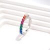 Emerald Cut Rainbow Cubic Zirconia Infinite Ring