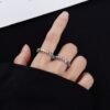 Emerald Cut Rainbow Cubic Zirconia Ornament Ring