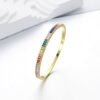 Emerald Cut Rainbow Cubic Zirconia Pave Bracelet