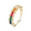 Emerald Cut Rainbow Cubic Zirconia Statement Ring