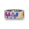 Emerald Cut Rainbow Cubic Zirconia Thick Band