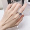 Emerald Cut Rainbow Cubic Zirconia Thick Band