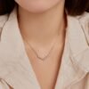 Emerald Cut Rainbow Cubic Zirconia V Link Necklace