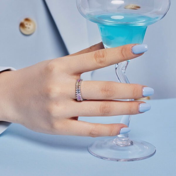 Eternal Emerald Cut Rainbow Cubic Zirconia Ring
