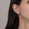 Fan Blade Rainbow Cubic Zirconia Drop Earrings