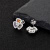 Fan Blade Rainbow Cubic Zirconia Drop Earrings