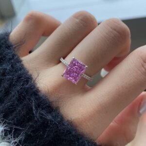 Fashion Colored Cubic Zirconia S925 Pave Ring