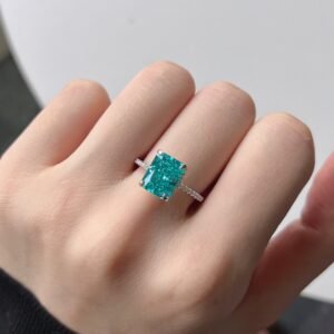 Fashion Colored Cubic Zirconia S925 Pave Ring