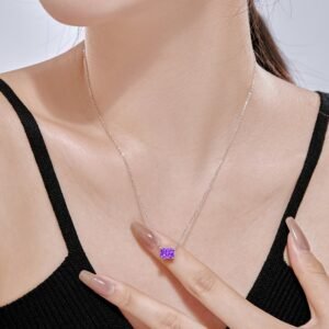 Fashion Crushed Ice Cut colored Zircons S925 Necklace