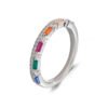 Fashion Emerald Cut Rainbow Cubic Zirconia Ring