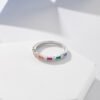 Fashion Emerald Cut Rainbow Cubic Zirconia Ring