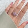 Fashion Halo Four Leaf Clover Cubic Zirconia Pave Ring