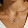 Fashion Heart Rainbow Cubic Zirconia S925 Necklace