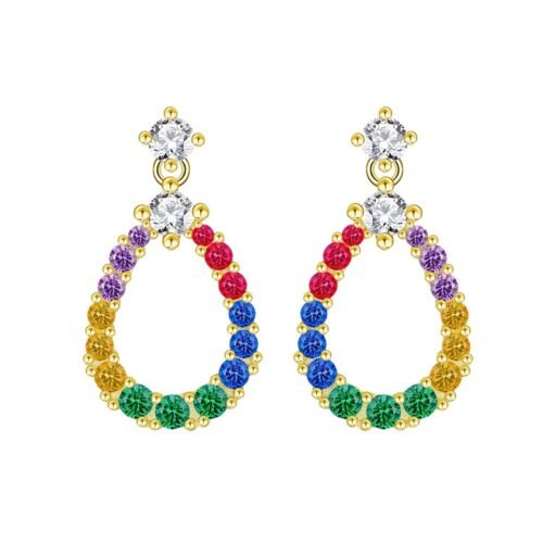 Fashion Rainbow Cubic Zirconia Dangle Earrings