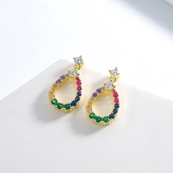 Fashion Rainbow Cubic Zirconia Dangle Earrings
