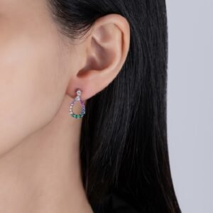 Fashion Rainbow Cubic Zirconia Dangle Earrings