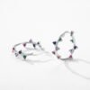 Fashion Round Rainbow Cubic Zirconia Hoop Earrings