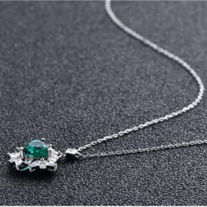 Fashion luxury Halo Heart-shape CZ S925 Necklace