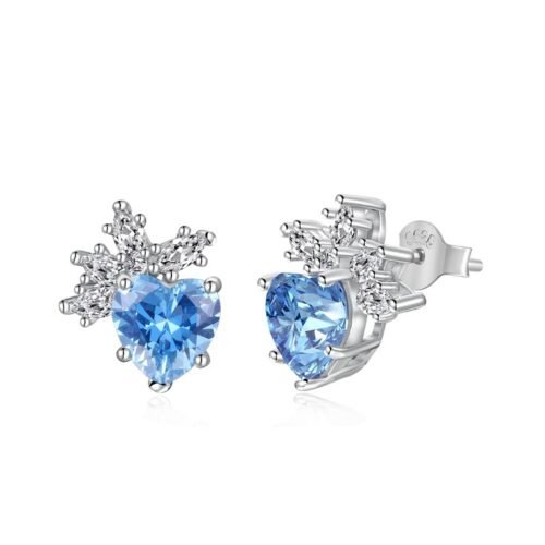 Fashionable Heart Shaped 5A Cubic Zirconia Stud Earrings