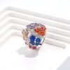 Flower Cluster Rainbow Cubic Zirconia Band