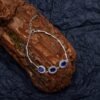 Flower Shaped Halo Blue Oval Zirconia S925 Bracelet