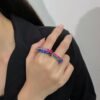 Full Inlaid Princess Rainbow Cubic Zirconia Band