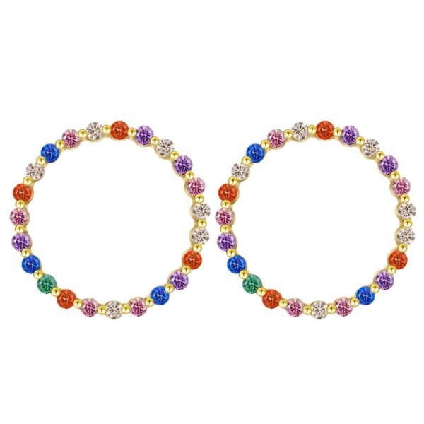 Full Pave Rainbow Cubic Zirconia Drop Earrings