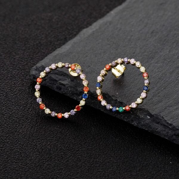 Full Pave Rainbow Cubic Zirconia Drop Earrings