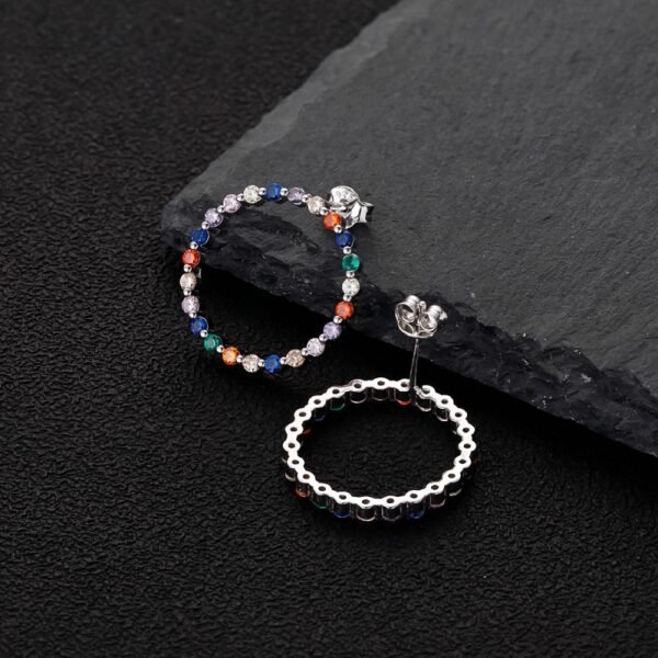 Full Pave Rainbow Cubic Zirconia Drop Earrings