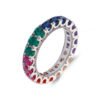 Fully Inlaid Round Rainbow Cubic Zirconia Ring