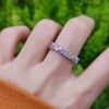 Geometry Rainbow Cubic Zirconia Ring