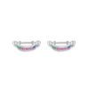 Half Round Rainbow Cubic Zirconia Hoop Earrings