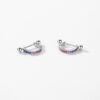 Half Round Rainbow Cubic Zirconia Hoop Earrings
