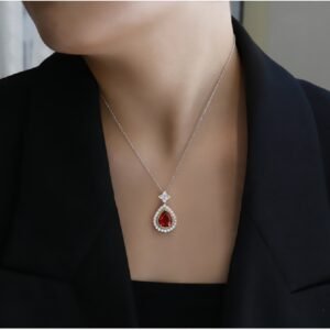 Halo Pear Shape Zirconia Luxury S925 Necklace