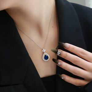 Halo Pear Shape Zirconia Luxury S925 Necklace