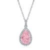 Halo Pear Shaped Zircons S925 Silver Necklace