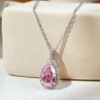 Halo Pear Shaped Zircons S925 Silver Necklace
