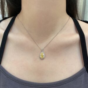 Halo Pear Shaped Zircons S925 Silver Necklace