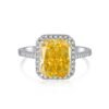 Halo Radiant Cut Cubic Zirconia S925 Pave Ring