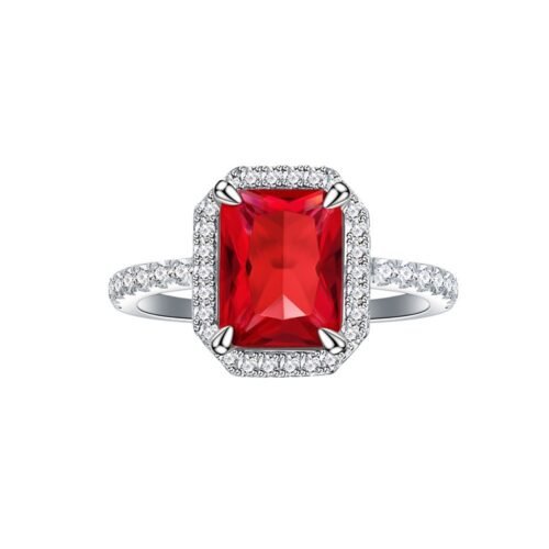 Halo Radiant Cut Cubic Zirconia S925 Pave Ring