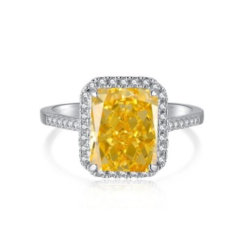 Halo Radiant Cut Cubic Zirconia S925 Pave Ring