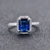 Halo Radiant Cut Cubic Zirconia S925 Pave Ring